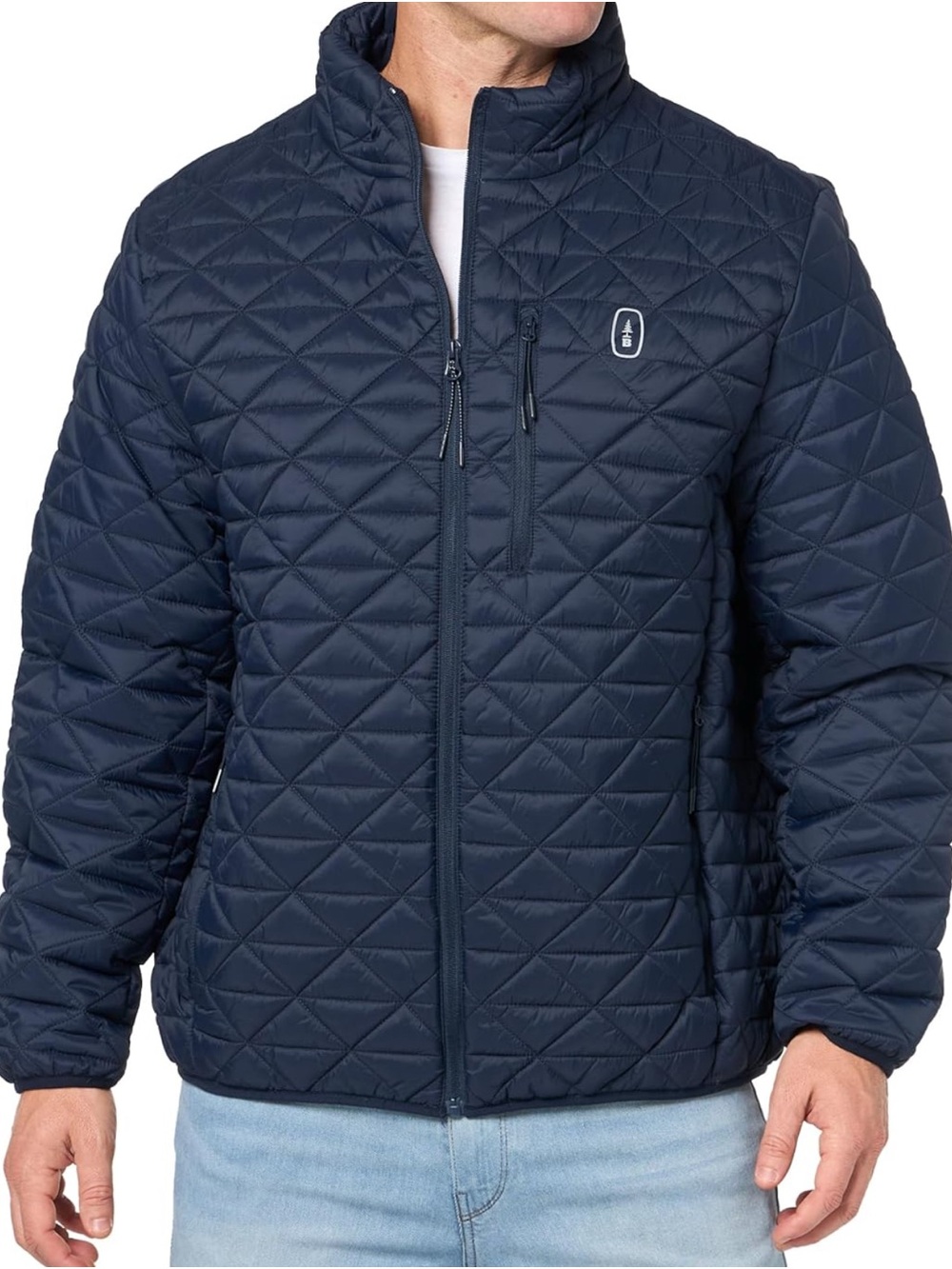 Bass Outdoor Navy Blue Quilted Puffer Coat Lightweight Winter Sporty Packable